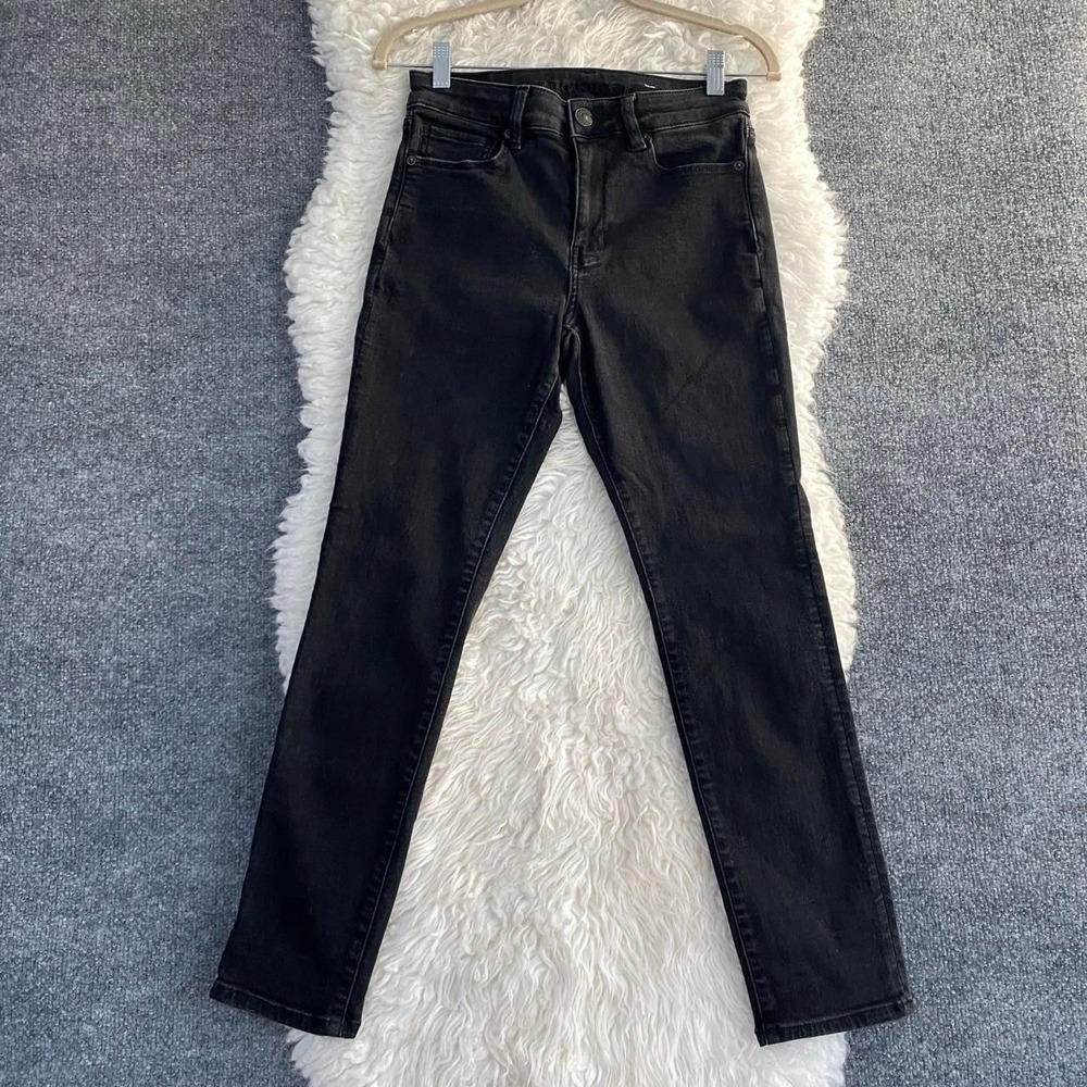 AMERICAN EAGLE BLACK HI RISE SKINNY JEANS Y2K GRUNGE MALLGOTH DARK OFFICE SIREN
